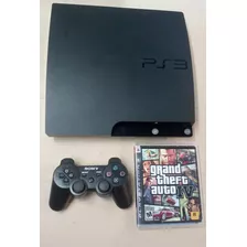 Sony Playstation 3 Slim Com 1 Controle+ Um Jogo Gta Iv 