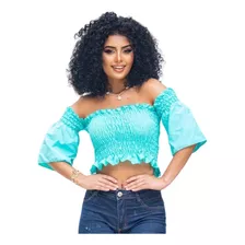 Cropped Ciganinha Manga Longa Larga Ombro A Ombro Moda Verão