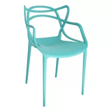 Cadeira De Jantar Top Chairs Top Chairs Allegra, Estrutura De Cor Azul-turquesa, 10 Unidades