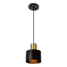 Lámpara Colgante Vintage Negro Oro Satinado E27 60w 1 Luz