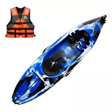 Kayak Caiaker Lambari 1 Plaza Resistente Estable Aventureros Color Camo Azul