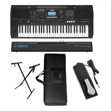 Teclado Yamaha Psr E473 5/8 + Suporte X + Capa+ Pedal Cherub