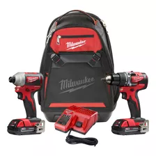 Kit Taladro Percutor Y Ator. Impacto Milwaukee M18 C/mochila