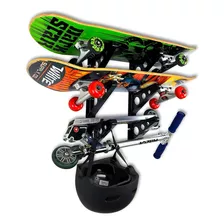 Soporte Rack Para 3 Tablas De Skate, Negro