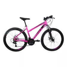 Bicicleta Aro 26 Rino Everest - 21 Vel. Cambios Shimano Cor Rosa Neon Tamanho Do Quadro 17