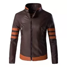 Chaqueta De Cuero Pu Para Hombre Con Cremallera Jaet Woerine