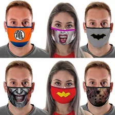 Máscaras Proteção Vários Personagens Lavável E Divertida +nf