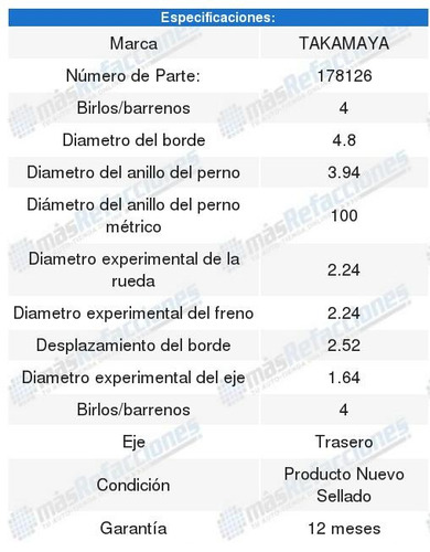 Maza Rueda Trasera Geo Storm Foto 2