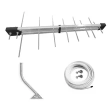 Antena Para Tv Digital Hdtv Completa Com Mastro E Cabo 8m