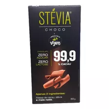 Chocolate Adoçado Com Stevia 99% Cacau Steviachoco 80g Cor Única