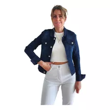 Campera De Jean Mujer Elastizada Blanco Negro Celeste Azul