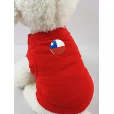 Polera Mascota Perro Gato Bandera Chile Exclusiva Roja