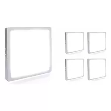 5 Plafon Quadrado Sobrepor 18w Cor Da Luz Branco Frio 6500k Bivolt