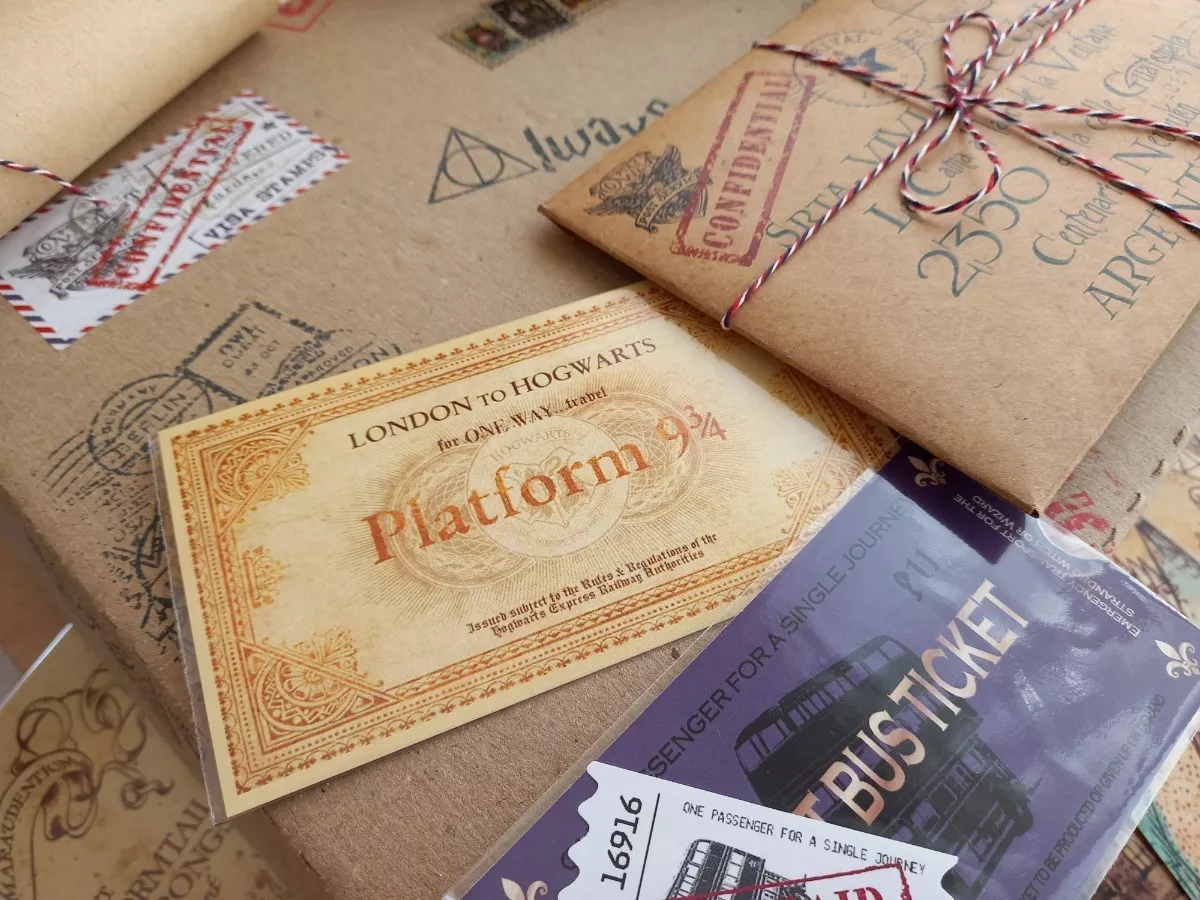 Carta Hogwarts Harry Potter + Merodeador+ Tickets Sello