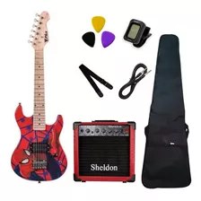 Kit Guitarra Infantil Phx Marvel Homem Aranha + Cubo Sheldon