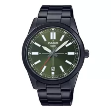 Reloj Casio Hombre Mtp-vd02b-3e, Acero Carbonizado, Fecha