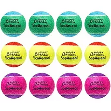 Scenereal Squeaky Tennis Balls For Dogs 12 Pcs Set - 2.5
