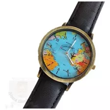Reloj Mapamundi Viajes Avion Importado