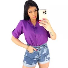 Camisa Social Feminina Manga 3/4 Lisas Chamise Evangelica