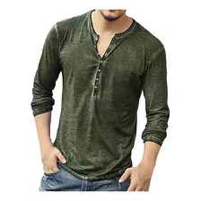 Blusa U Man Com Decote Em V Camisas De Manga Comprida Botão