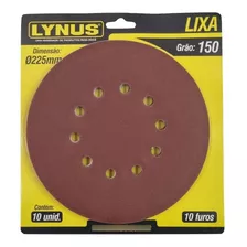 20 Discos De Lixa 225mm P/lixadeira Teto Parede 10 Furos