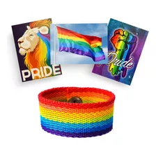 Combo 3 Posters + Pulsera Lgbt Gay Orgullo Pride Arcoiris