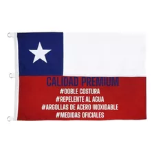 Bandera Chilena De 140x210cm Bordada Reforzada