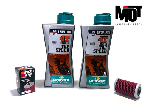 Foto de Combo Aceite Motorex Top Speed 15w50 + Filtro Aceit Duke K\u0026n