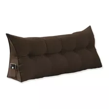 Almofada Decorativa Cabeceira Mel Casal 140 Suede Marrom