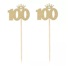 Bestoyard 100 Oro Cake Toppers Bebé 100 Días 100a Celebració