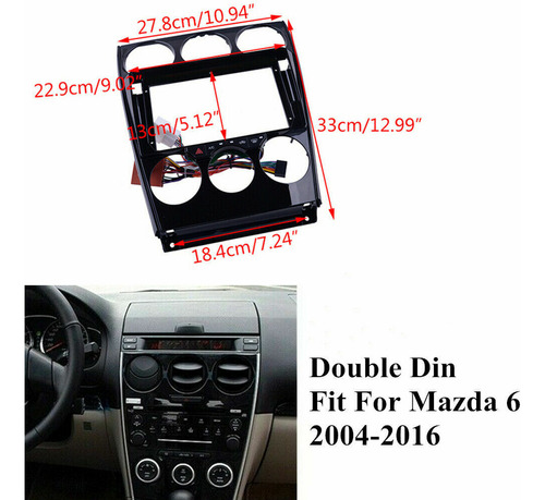 For 2004-2016 Mazda 6 Stereo Radio Double Din Install Da Vvc Foto 2
