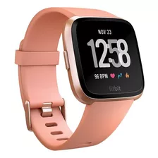 Smartwatch Fitbit Versa 1.34 Caja De Aluminio Anodizado Rose Gold, Malla Rose Gold De Elastómero Y Aluminio Anodizado Fb505