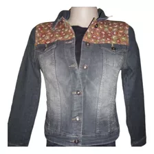 Campera Jean Sweet Elastizada Bolsillos Apliques Original