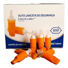 Auto Lanceta Automática P/ Furar Dedo 28g Glucoleader C/100