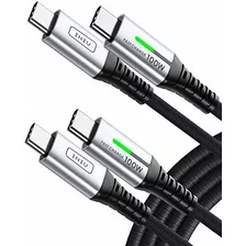 2 Cables Trenzados Usb-c A Usb-c 2mt Iniu -hxyp