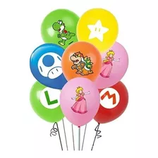 Set Globos De Látex Mario Bross Video Juegos 8 Piezas