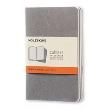 Caderneta Moleskine Cahier, Cinza, Com 3 Uni, Pautado, P