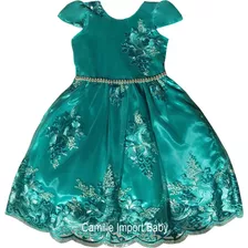 Vestido Dourado Infantil Dama De Honra Luxo 1 A 16 Anos