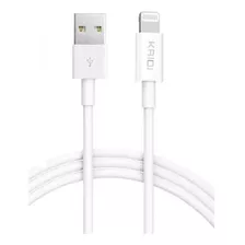 Cabo Carregador Kaidi Lightning Compatível Para iPhone Cor Branco