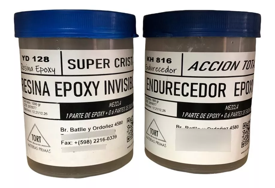 Resina Epoxi Super Cristal + Endurecedor 1.6kg (1kg + 600g)