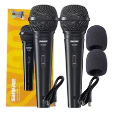 Kit 2 Microfones Shure Sv200 + 2 Espumas De Proteção + Cabo