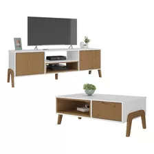 Promo Rack Tv + Mesa Ratona - Madera - Combo Living - Lcm