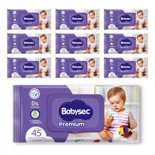 Toallas Húmedas Babysec Premium 10 Paquetes 45 Toallitas C/u