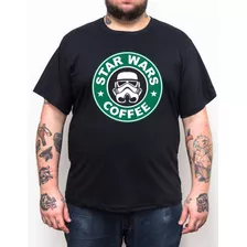 Camiseta Plus Size Star Wars Coffee - Tamanho Grande - Xg