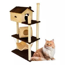 Arranhador Gato Casa Com Rede Camarote Apartamento Premium