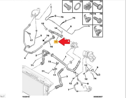 Tubo Anticongelante Peugeot 207 208 308 3008 508 5008 Rcz Foto 5