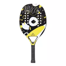 Raquete Beach Tennis Tecnológica Fibra Carbono Profissional Cor Preto/amarelo