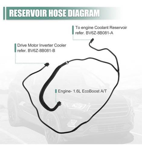 Manguera Radiador Depsito Para Ford Escape 2013-2016 Foto 6