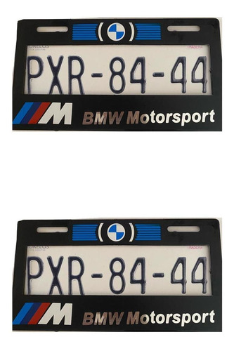 Par Porta Placas Autos Bmw Motorsport Nuevo Ancho Foto 3