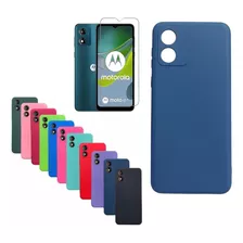 Funda Motorola Moto E13 Silicona Protector Exclusivo + Glass